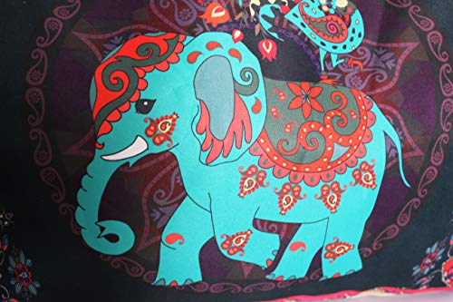 FERETI Bolso De Playa Con Elefante Indio Bohemia Shopper Cuerda Elefante Grande Rojo