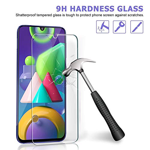 Ferilinso [4 Piezas] Protector de Pantalla para Samsung Galaxy A50, M21, M31, M30S,A30S, M31 Prime Cristal Templado Vidrio Templado, [Compatible con la Funda][2.8d Borde Redondo] [Alta Definición]