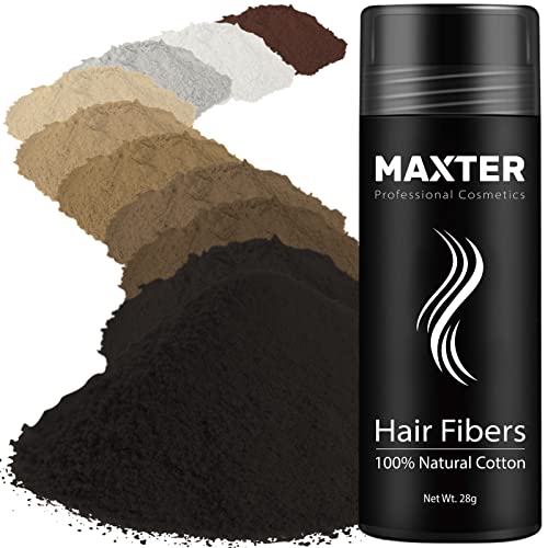 Fibras Capilares Maxter - Disimula la Falta de Pelo al Instante, Microfibras de Algodón en Polvo 100% Natural para Hombre y Mujer (Castaño Oscuro 28g)