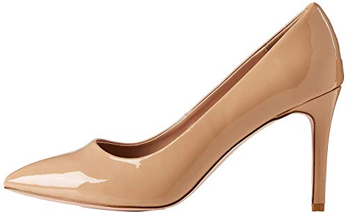 find. Wide Fit Point Court Shoe Zapatos de tacón con Punta Cerrada, Beige, 37 EU