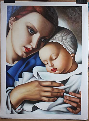 Fine art DECO Repro pintura al óleo Tamara de Lempicka "Madre y Niño" pintado a mano exactamente como se describe