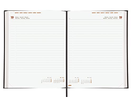 Finocam - Agenda Libro Reservas 2022 1 Día en 2 páginas, de Enero 2022 a Diciembre 2022 (12 meses) Y12 - 210x270 mm Dynamic Milano Negro Internacional