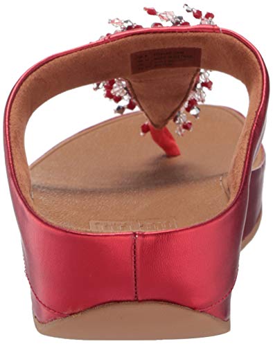 Fitflop Rumba Toe Post-Beaded Mix, Chanclas Mujer, Flame Scarlet, 43 EU