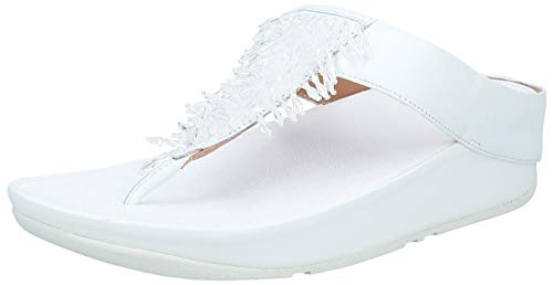 FitFlop Rumba Toe-Thong Sandals, Sandal Mujer, Blanco Urban White 194, 40 EU