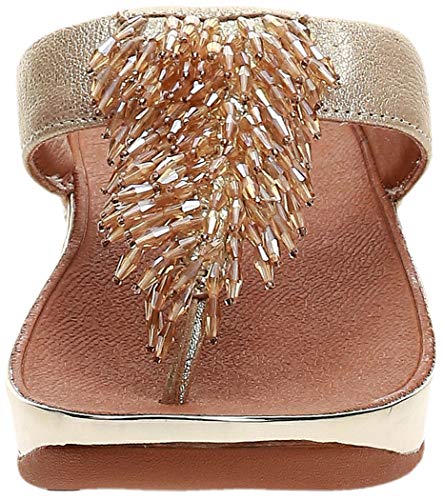 FitFlop Rumba Toe-Thong Sandals, Sandal Mujer, Dorado (Metallic Gold 537), 38 EU