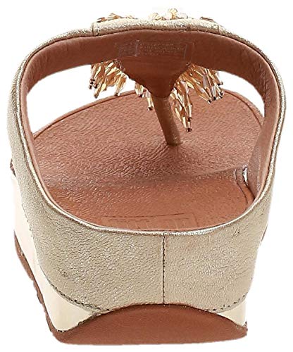 FitFlop Rumba Toe-Thong Sandals, Sandal Mujer, Dorado (Metallic Gold 537), 38 EU