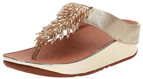 FitFlop Rumba Toe-Thong Sandals, Sandal Mujer, Dorado (Metallic Gold 537), 38 EU