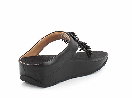 Fitflop Rumba Toe-Thong Sandals, Sandal Mujer, Negro (Black 001), 37 EU