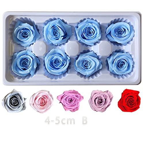 Flores de Rosa preservadas Rosa Inmortal 4-5 CM de diámetro Día de la Madre Boda de Bricolaje Vida eterna Material de la Flor Regalo 8pcs / Caja Nivel B-26, ESPAÑA