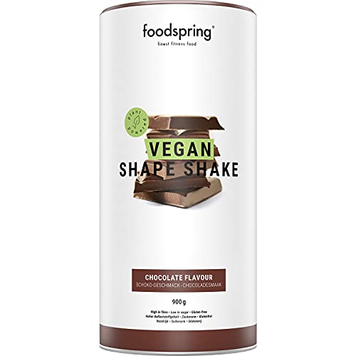 foodspring Shape Shake Vegano, Chocolate, 900 g, Tu delicioso batido sustituto de comidas, a base de plantas y alto en proteínas, para bajar de peso *