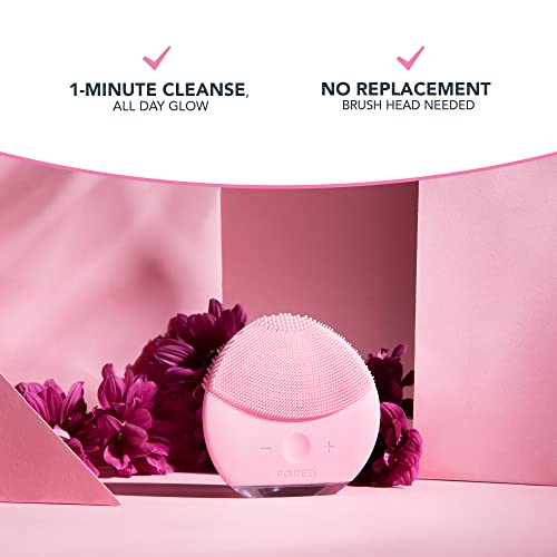 FOREO LUNA mini 2 Pearl Pink cepillo de limpieza facial para todo tipo de pieles, cabezal de 3 zonas, ultra higiénico, 8 intensidades, 300 usos por carga, impermeable, 2 años de garantía