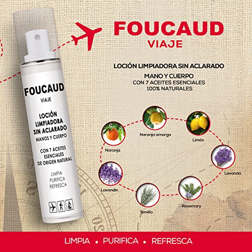 Foucaud Friction Voyage Loción limpiadora purificante sin aclarado para manos/cuerpo Vaporizador 50 ml