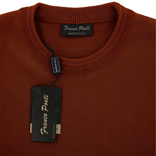 Franco Ponti cuello redondo jersey – Óxido Marrón Herrumbre