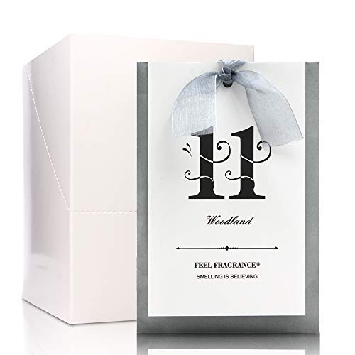 Frandy House Bolsitas perfumadas para cajones y armarios con percha de cinta y tarjeta, lote de 6 (Woodland)