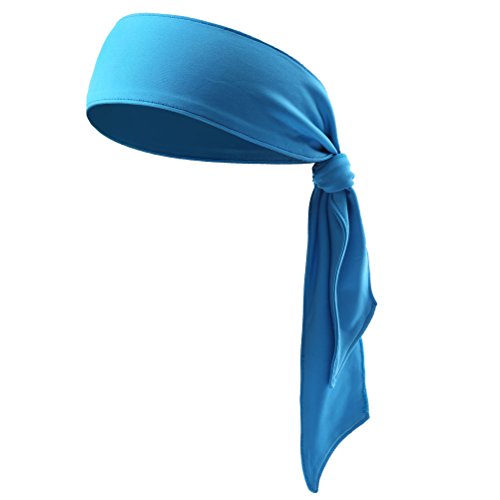 Frcolor Head Tie Sports Headband Tie Headband para las mujeres y los hombres Sweatband Head Ties Ideal para Running Running Tenis Karate Athletics (Blue)