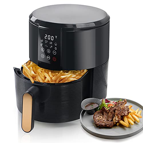 Freidora sin Aceite,Air Fryer 3 Litros con 8 Programas,Freidora de Aire Caliente Pantalla LCD Táctil y Temperatura Ajustable,Poco Aceite,Temporizador,Sin BPA ni PFOA,1300W