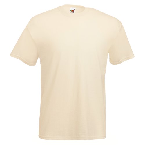 Fruit of The Loom Valueweight - Camiseta para hombre, talla L, color blanco naturaleza Large
