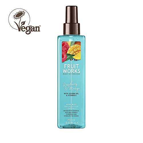 Fruit Works Raspberry & Mango Cruelty Free & Vegan Body Mist With Natural Extracts 1x 250ml