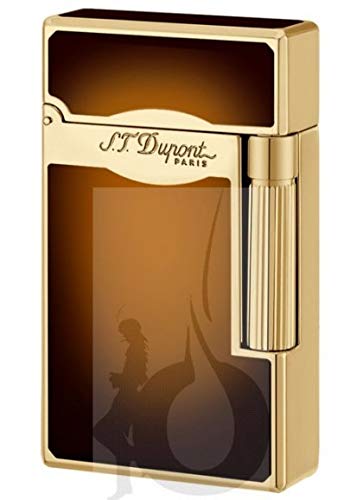 FumandoEspero Mechero Encendedor S.T. Dupont Ligne 2 Le Grand Sun Burst Brown Natural Lacquer Oro