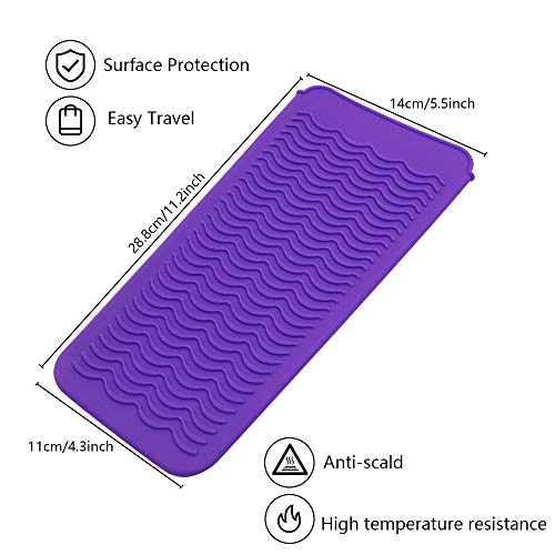 Funda de silicona resistente al calor para plancha plana, varita rizadora, onda caliente, aparatos de herramientas de salón, alfombrilla de calor portátil, funda de almohadilla para rizar