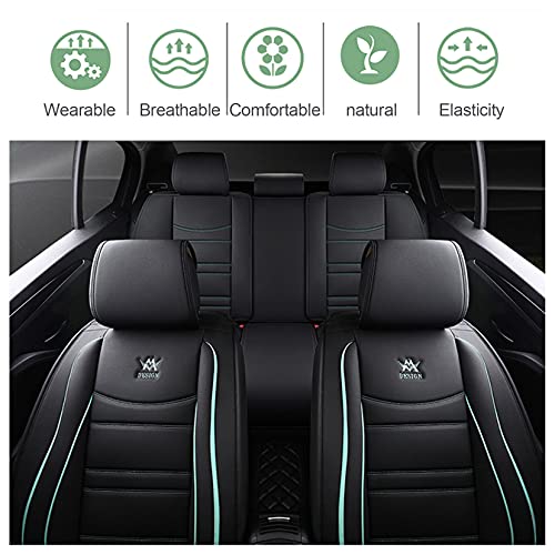 Fundas Asientos Coche Para Jaguar F-Pace F-Type XF E-Pace XE XJ S-Type,Juego Cubierta Asiento Delanteros Traseros Universal Cuero Protector Asiento Auto móvil Coches Accesorios Interior,Verde