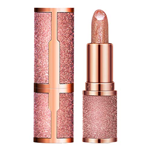 FUNMIX Sparkle Lipstick, Glitter Star Lápiz Labial Hidratante nutritivo Lápiz Labial Brillante Maquillaje Impermeable de Larga duración Cosmético para Fiestas Maquillaje de Vacaciones