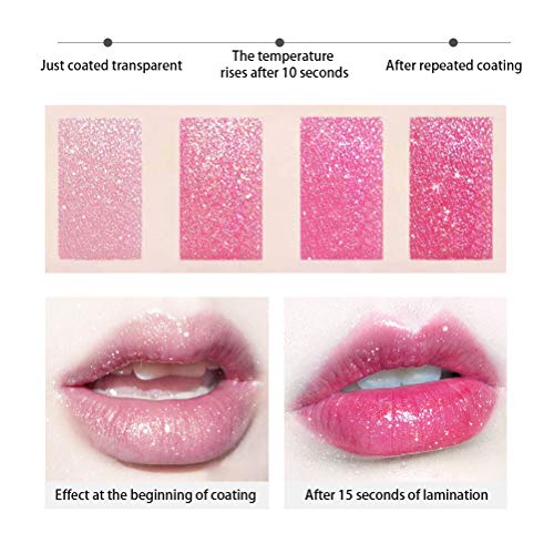 FUNMIX Sparkle Lipstick, Glitter Star Lápiz Labial Hidratante nutritivo Lápiz Labial Brillante Maquillaje Impermeable de Larga duración Cosmético para Fiestas Maquillaje de Vacaciones