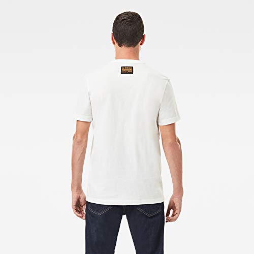 G-STAR RAW GS Raw Denim Logo Camiseta, Leche B353-111, X-Small para Hombre