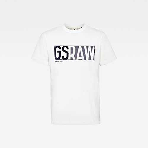 G-STAR RAW GS Raw Denim Logo Camiseta, Leche B353-111, X-Small para Hombre