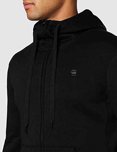 G-STAR RAW, hombres Sudadera Hooded Zip Premium Core, Negro (dk black C235-6484), S