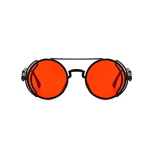 Gafas de sol Retro Steampunk para mujeres y hombres, unisex, con montura redonda de metal, lentes circulares, gafas de sol, gafas de playa al aire libre de verano