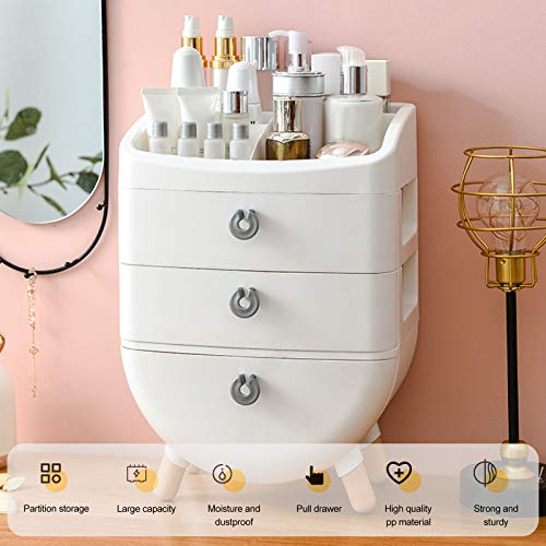 Galatée Organizador del Maquillaje,Cajas Almacenamiento Maquillaje,Organizador joyería multifunción,Cosméticos Joyería Organizador para cosméticos,lápices labiales,Pinceles Maquillaje-S - Blanco