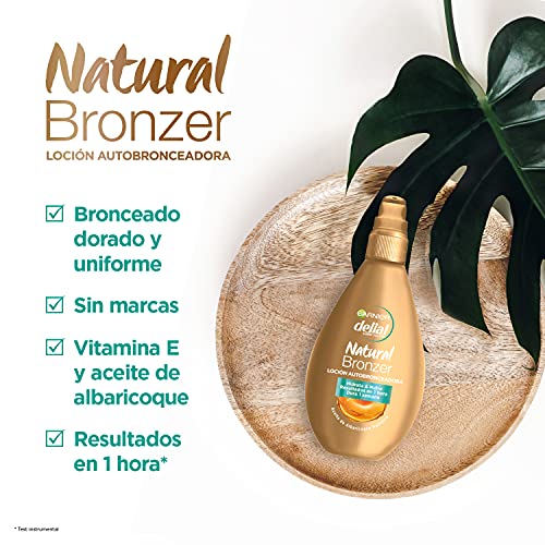 GARNIER DELIAL Natural Bronze Loción Autobronceadora para Cuerpo y Rostro con Vitamina E, Hidrata y Broncea sin Marcas - 150ml