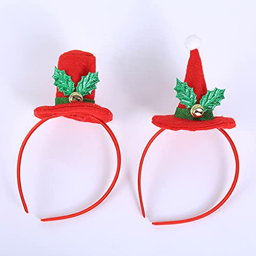 GASSDINER Sombrero de Papá Noel Bandas para el cabello Sombrero de copa de Navidad Diadema Suministros de decoración de fiesta de Navidad Accesorios creativos para el peinado del cabello de vacaciones