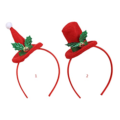 GASSDINER Sombrero de Papá Noel Bandas para el cabello Sombrero de copa de Navidad Diadema Suministros de decoración de fiesta de Navidad Accesorios creativos para el peinado del cabello de vacaciones