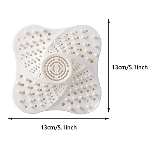 GeekerChip Protector de Drenaje de Silicona,Filtro de Fregadero Universal,Protectores de Desagüe de Cocina,Colector de Pelo de Ducha con 4 Ventosas,para Bañera y Cocina(Blanco)