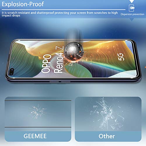 GEEMEE Protector de Pantalla para Realme GT Neo 2/OPPO Reno 4Z 5G, Cristal Templado Película Vidrio Templado 9H Alta Definicion Glass Screen Protector Film (Transparente) para Reno4 Z - 2 Pack