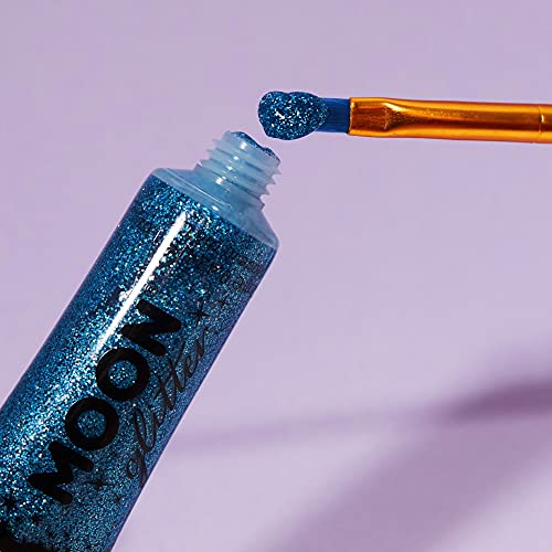 Gel Brillante Holográfico para la Cara y el Cuerpo por Moon Glitter - 12ml - Azul - Pintura Facial Brillante