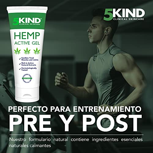 Gel de Cáñamo Alivio Activo para Músculos y Articulaciones- Gran Poder Calmante Fórmula con Aceite de Cannabis Rica en Extractos Naturales de 5kind. Para el Alivio de Pies, Espalda, Hombros 100ml