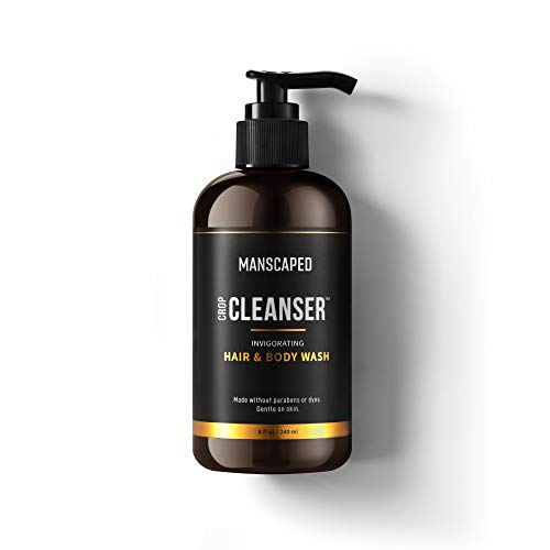 Gel de ducha para hombre de MANSCAPED™ The Crop Cleanser™, apto para cuerpo y cabello todo en uno, jabón para la zona íntima, geles antibacterianos con aloe vera para el cuidado íntimo masculino