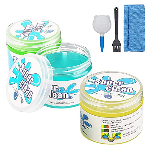 Gel limpiador de teclados GelTek Super Clean, limpiador universal de polvo, para PC, tableta, portátil, teclados, orificios de ventilación de coche, (3)