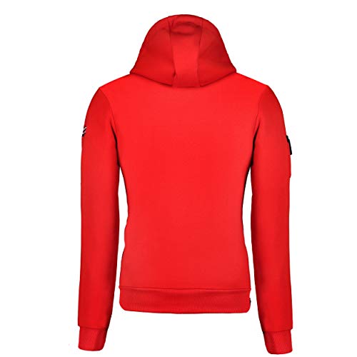 Geographical Norway GARADOCK Men - Sudadera con Cremallera para Hombre - Sudadera Hoodie De Algodón para Hombre - Sudadera con Capucha De Manga Larga - Sudadera Sport Casual Regulier Rojo S