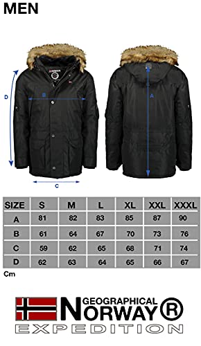 Geographical Norway Parka de hombre ABIOSAURE (Negro, M)