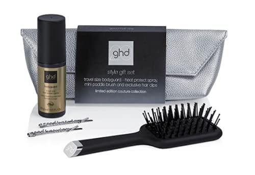 GHD Set de regalo con mini almohadillas protectoras para el pelo Brush Heat Protection Spray y exclusivos clips para el pelo.