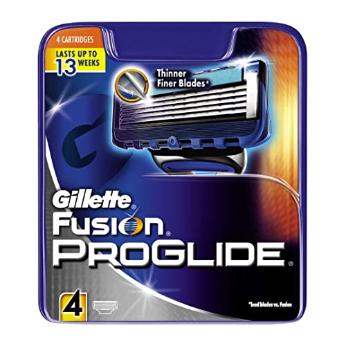 Gillette Fusion5 ProGlide Maquinilla de afeitar con 4 recambios, tecnología FlexBall que se adapta a los contornos