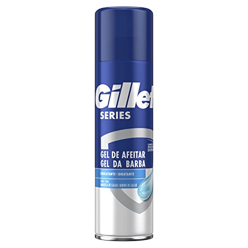 Gillette Series Gel De Afeitar Hidratante Con Manteca De Cacao Para Maquinilla De Afeitar Para Hombre, Protección ante La Irritación, Ayuda A Proteger Contra Cortes, Ardor, Escozor Y Tirantez, 200ml