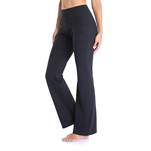 GIMDUMASA Pantalones de Yoga para Mujer Pantalones Deportivos de Trabajo de Cintura Alta Bootcut con Bolsillos Bootleg Control de Barriga para Entrenamiento y Casual