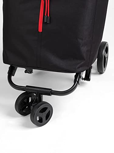 Gimi Twin Urban Negro Carro de la Compra, Fácil de Empujar y Llevar, 50 Litros de Capacidad de Carga, 39 x 52 x 95 cm, Negro