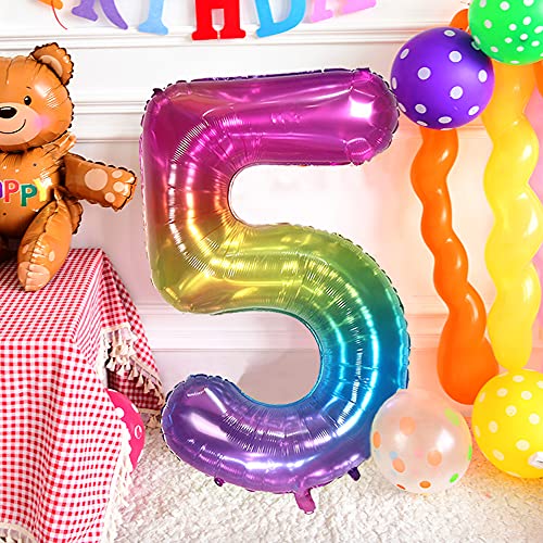 Globos Numeros 35 Años, xxxl 100cm Number Helio Inflados Globo Elio Número 35 Colores Arcoiris para Hombre Mujer Chica, Rainbow Inflable Gigantes Grandes Decoración Fiesta de Aniversario Cumpleaños