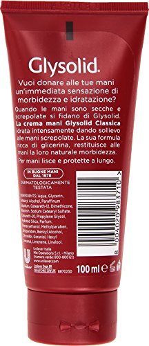 Glysolid Crema clásica de hidratación intensiva para manos agrietadas, 100 ml